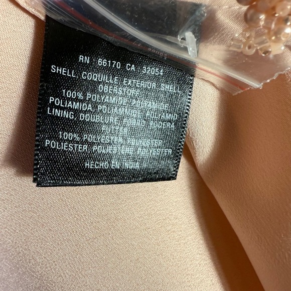 BHLDN Tulle Floral Embroidered Gown Peach Spaghetti Strap Maxi Dress Size 12 - Picture 14 of 16